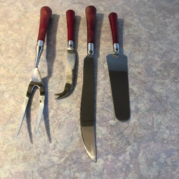 60's Gourmates Serving Pieces - 4 - Serveware - Utensils - Bakelite - Glo-Hill - Picture 2 of 6